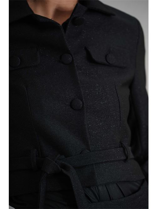 Giacca cropped laminata elmas phil | 040554NERO